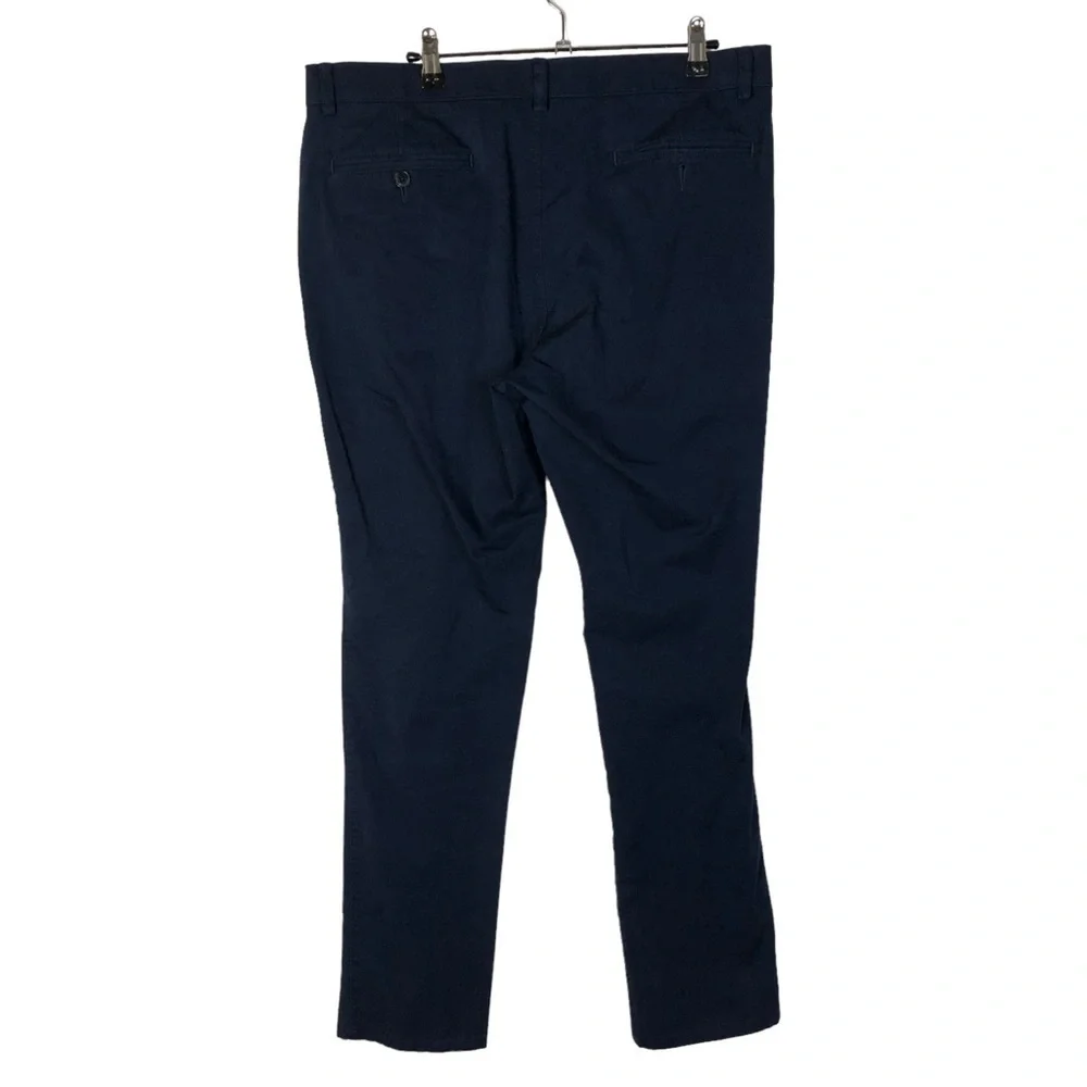 Kenneth Cole Reaction Slim Fit Knit‎ Indigo Blue Chino Pants 34 X 34